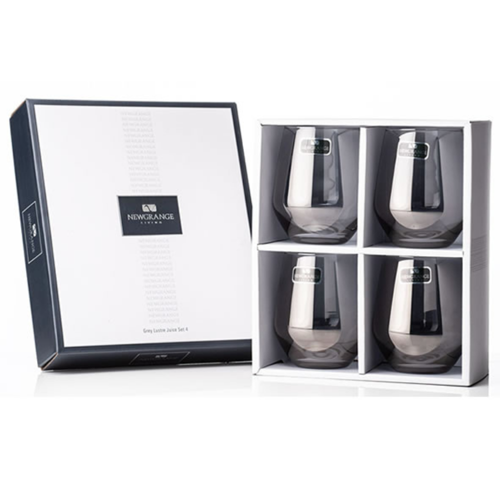Newgrange Grey Lustre  Juice Glasses  Set 4