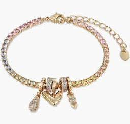 Newbridge Gold Plated Heart Charm Bracelet