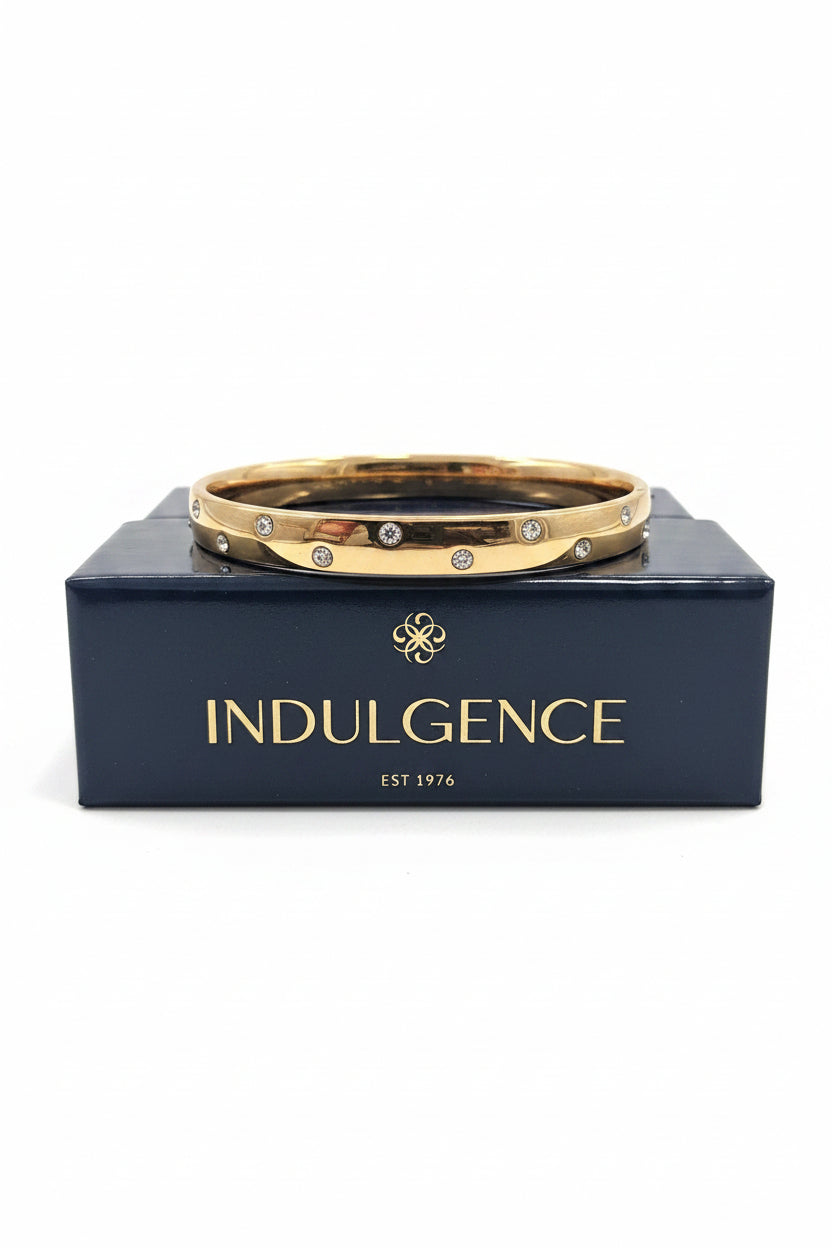 Goldplated Bangle with Clear Stones