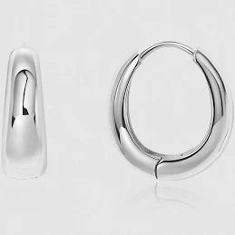 Cristallo Silver Hoop Kids Communion Earrings