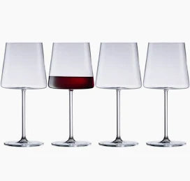 Galway Crystal Alto Red Wine Glasses Set 4