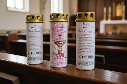 Girls christening  candle