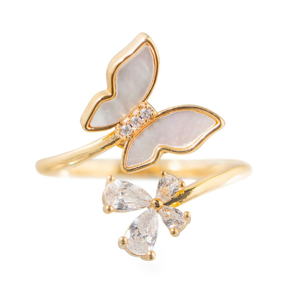Newbridge Goldplated  Twist Butterfly Ring
