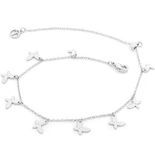 Tipperary Nine Butterflies Necklace Silver