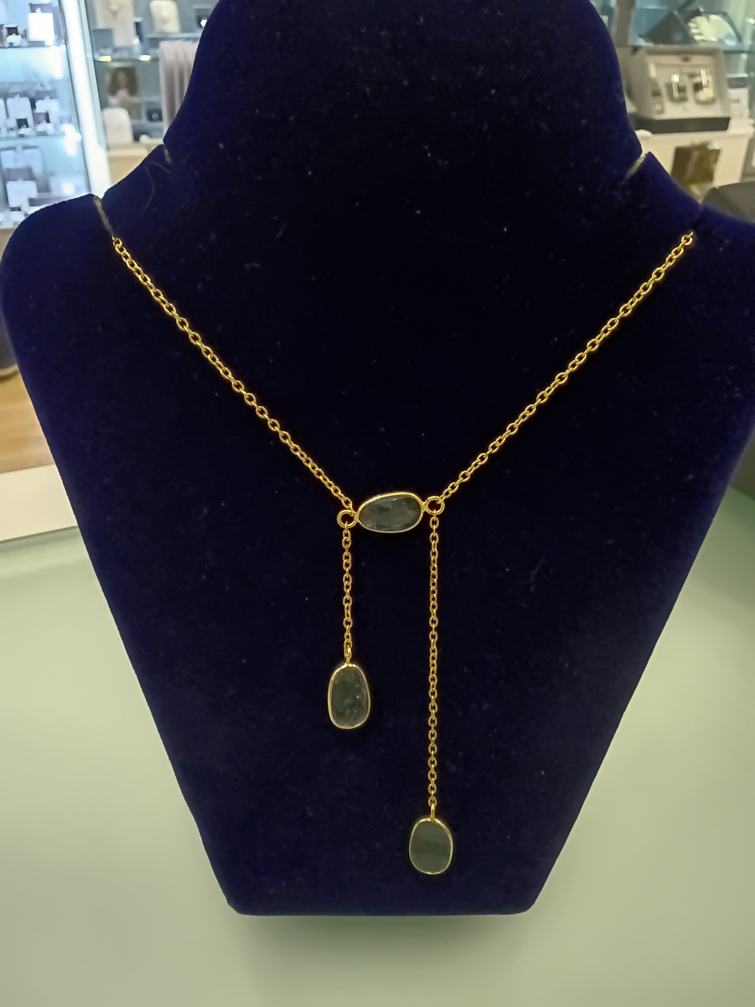 Moss Kyanite Gold Plated Necklace