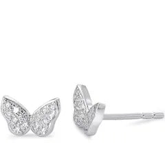 Absolute Sterling Silver Dimante Butterfly Earring