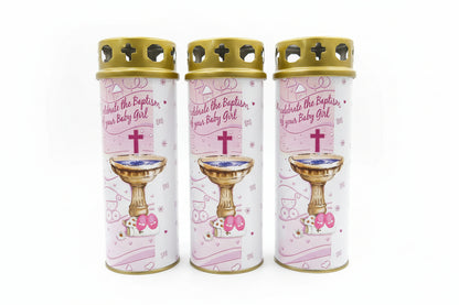 Girls christening  candle