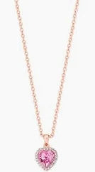 Tipperary Crystal Heart Pendant Pink CZ Rose Gold