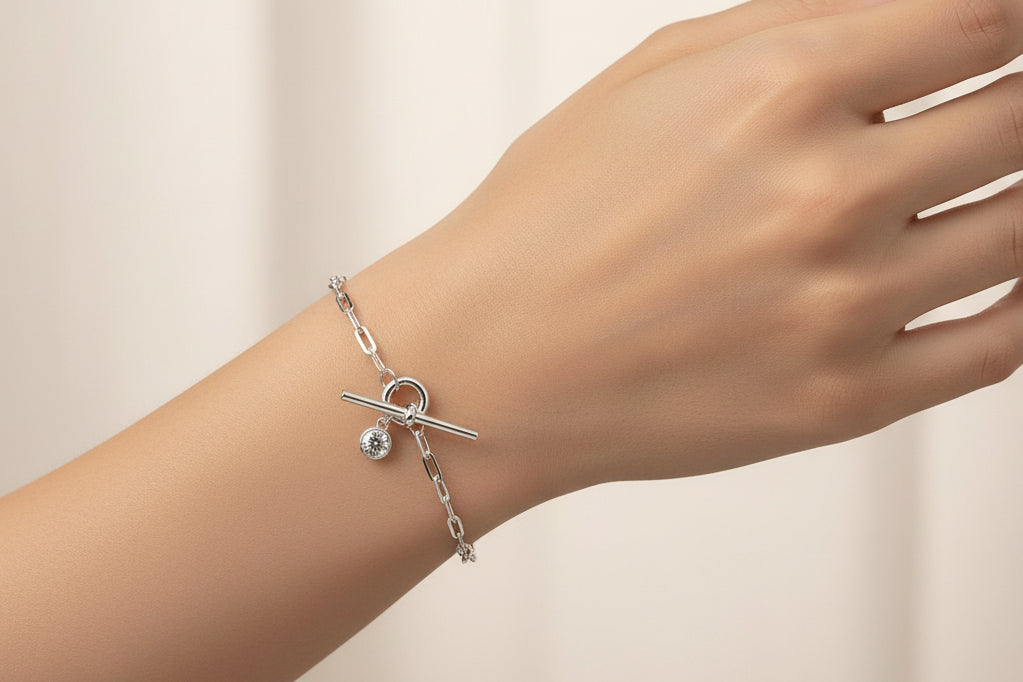 Absolute Sterling Silver T Bar Bracelet