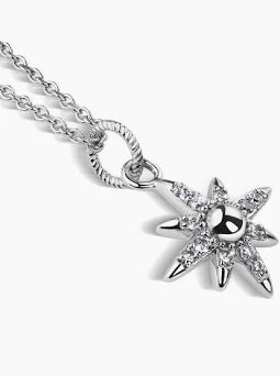 Newbridge Silver Plated Star Pendant with Clear Stones