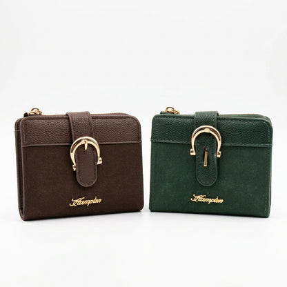 Blossom 11cm S/Button Purse Green or Brown or Black