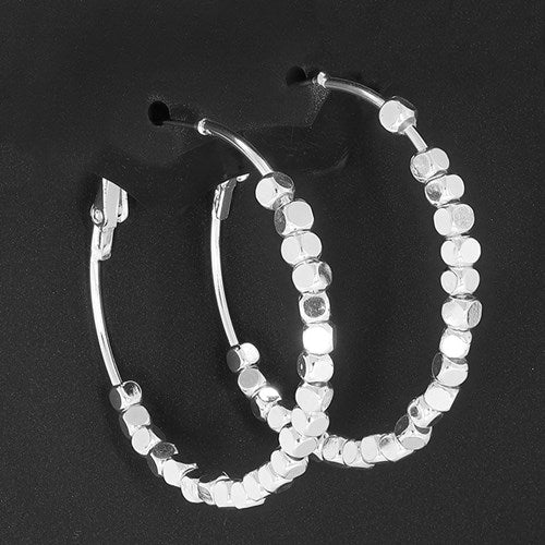 Equilibrium Large Silverplated  Hoop Earrings