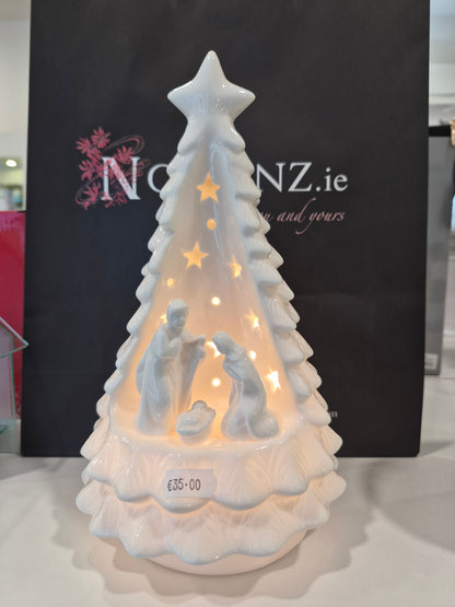 White Christmas Porcelain Tree Nativity