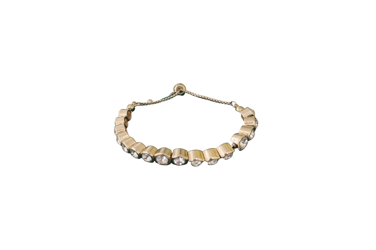 Gold Clear Stone Slider Bracelet