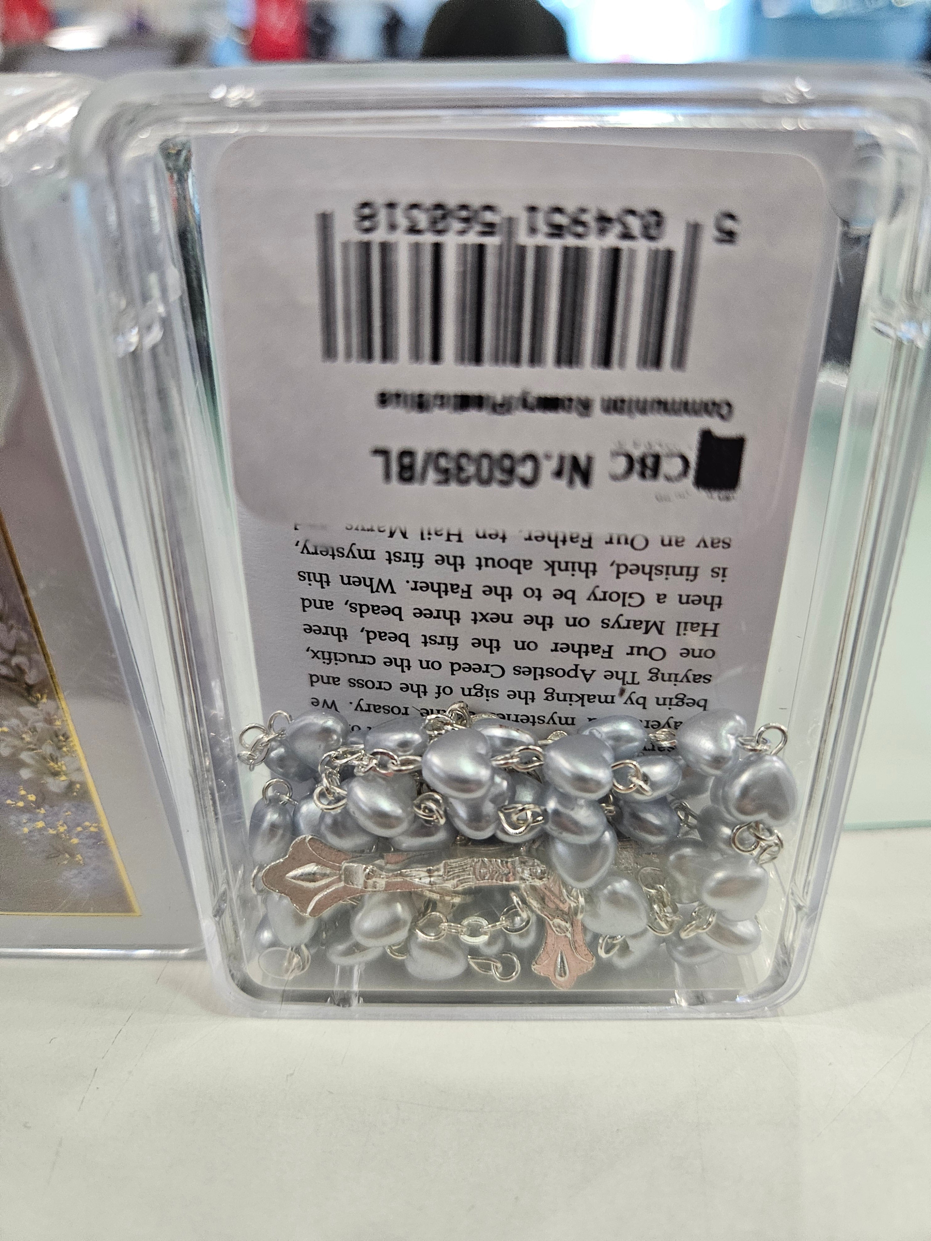 Boys Communion Rosery Beads Grey
