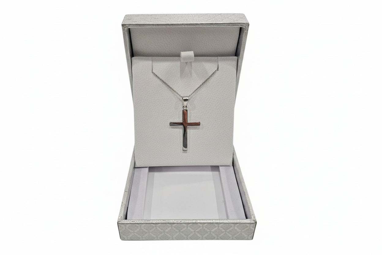 Cristallo Sterling Silver Cross with Ripple