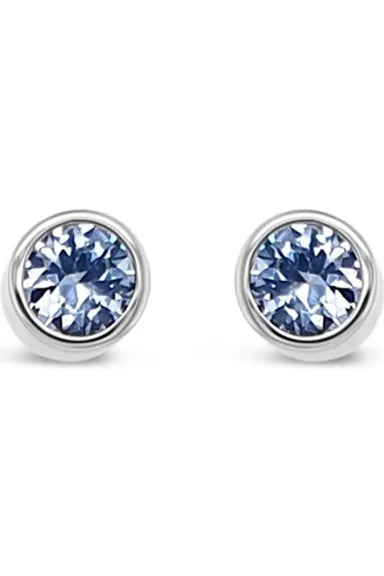 Silver March Birthstone  Earrings