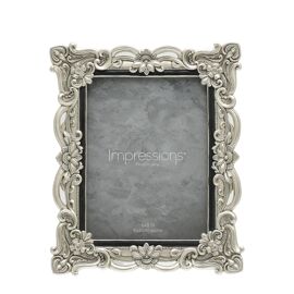 Impressions Antique Silver Floral Resin Frame