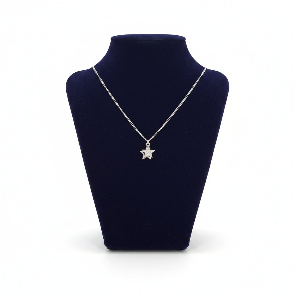 Silverplated  double heart pendant