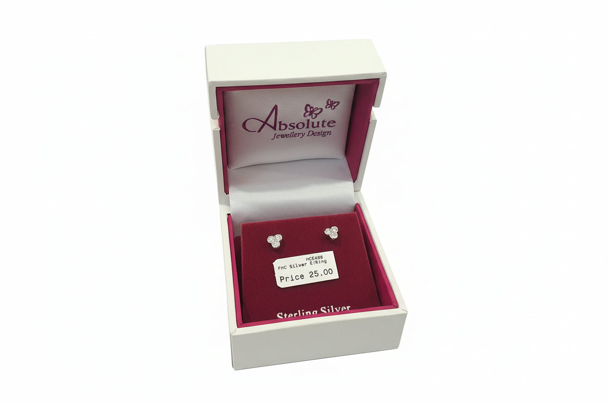 Silver 3 stone earrings