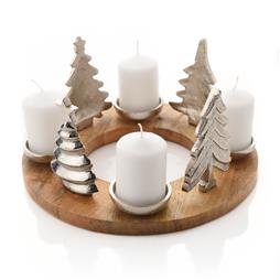 Circular Christmas Scene Candle Holder