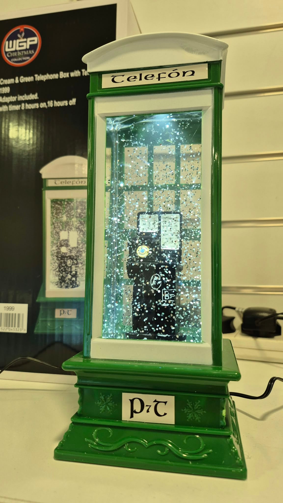 Green Telephone Box with Telephone