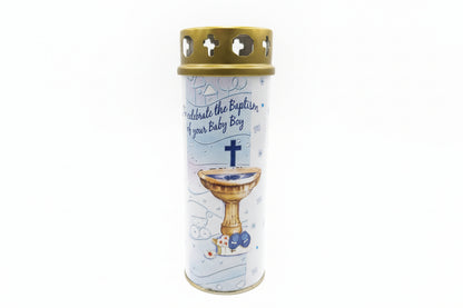 Baby boy christening  candle