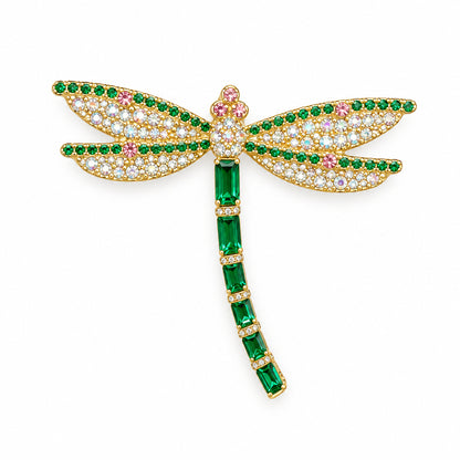 Dragonfly  with emerald  stones