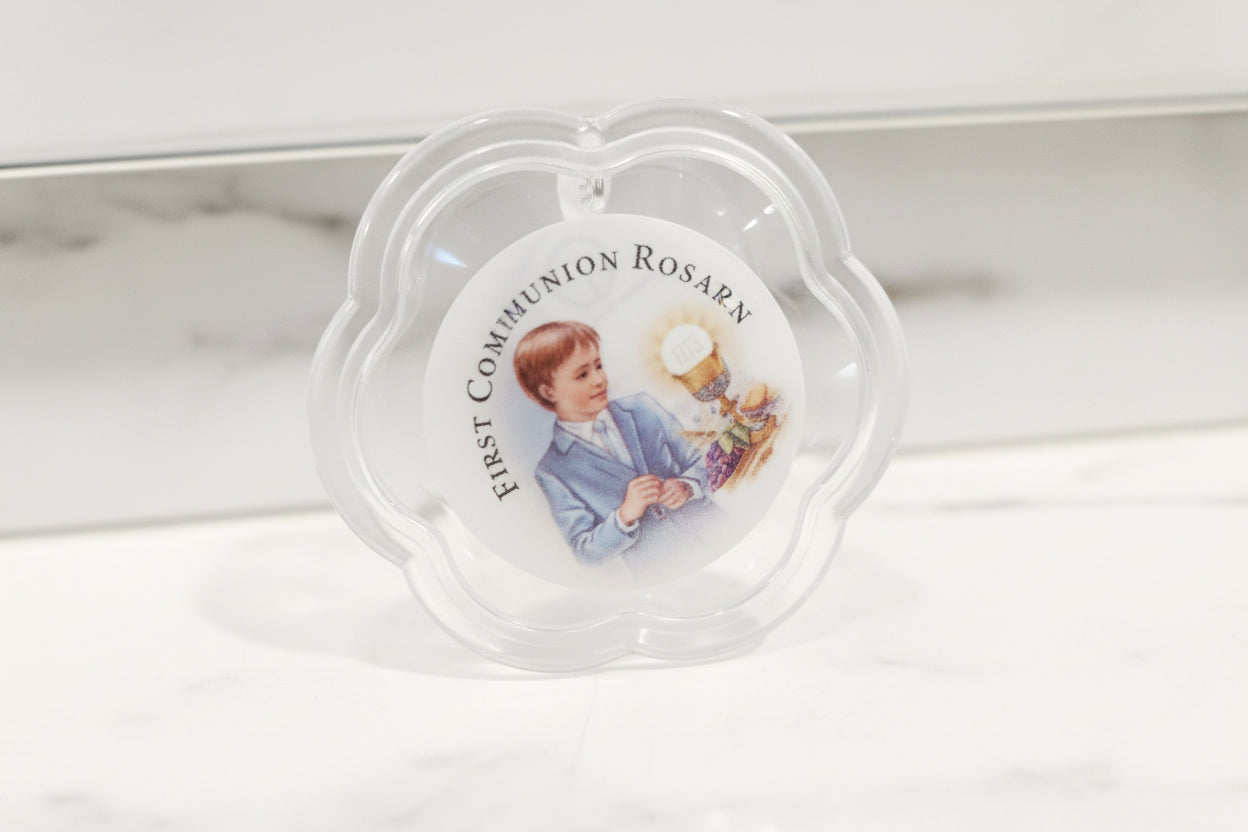 Boys First Holy Communion Blue Beads