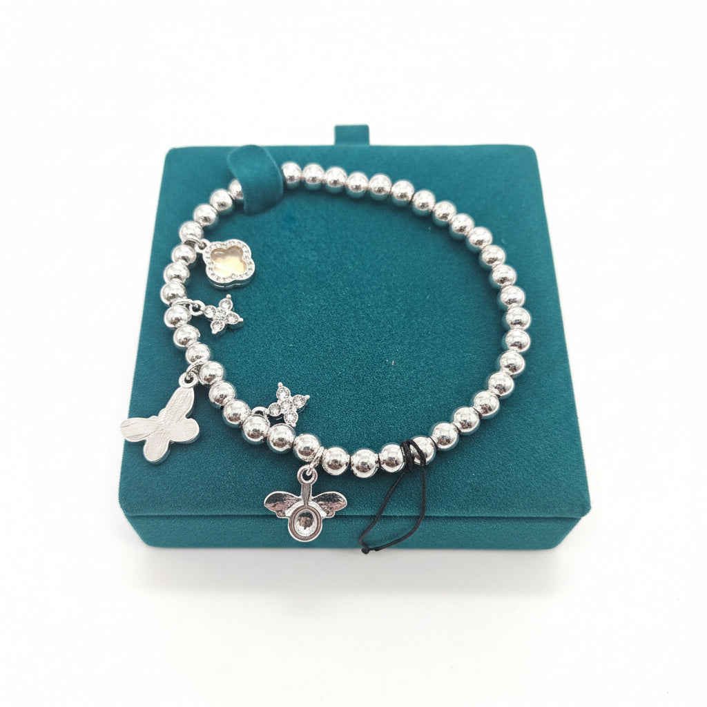 Silverplated Bee & Butterfly Bracelet