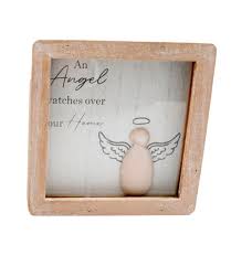 "An Angel watches over our home" Decorative Frame