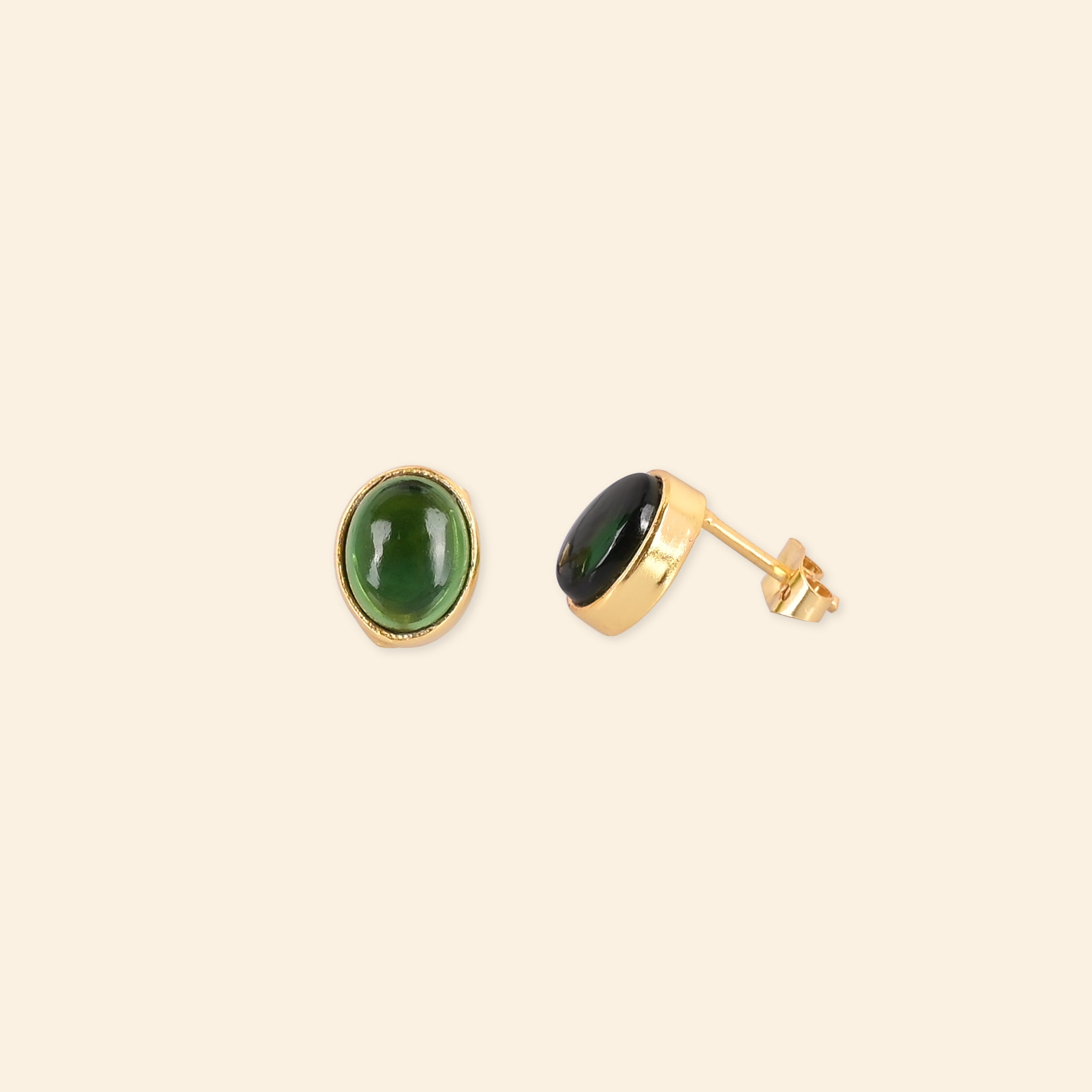 Green Kyanite Gold Plated Earrings