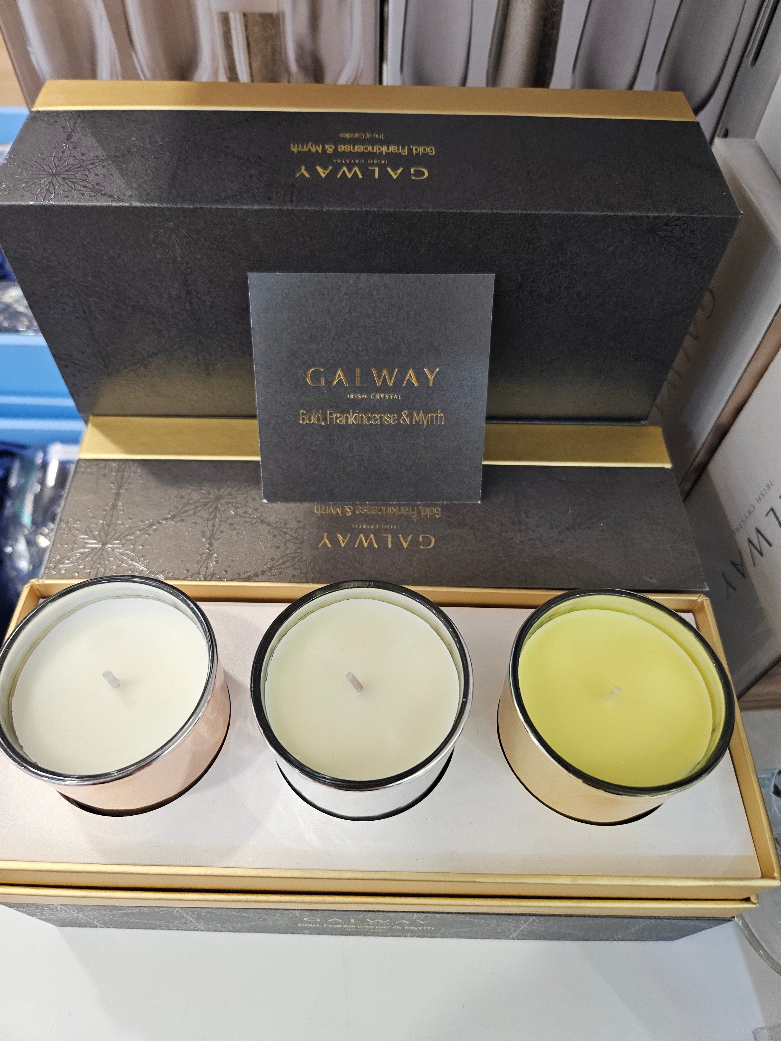 Galway Crystal  Gold, Frankincense and Myrrh Trio Candle