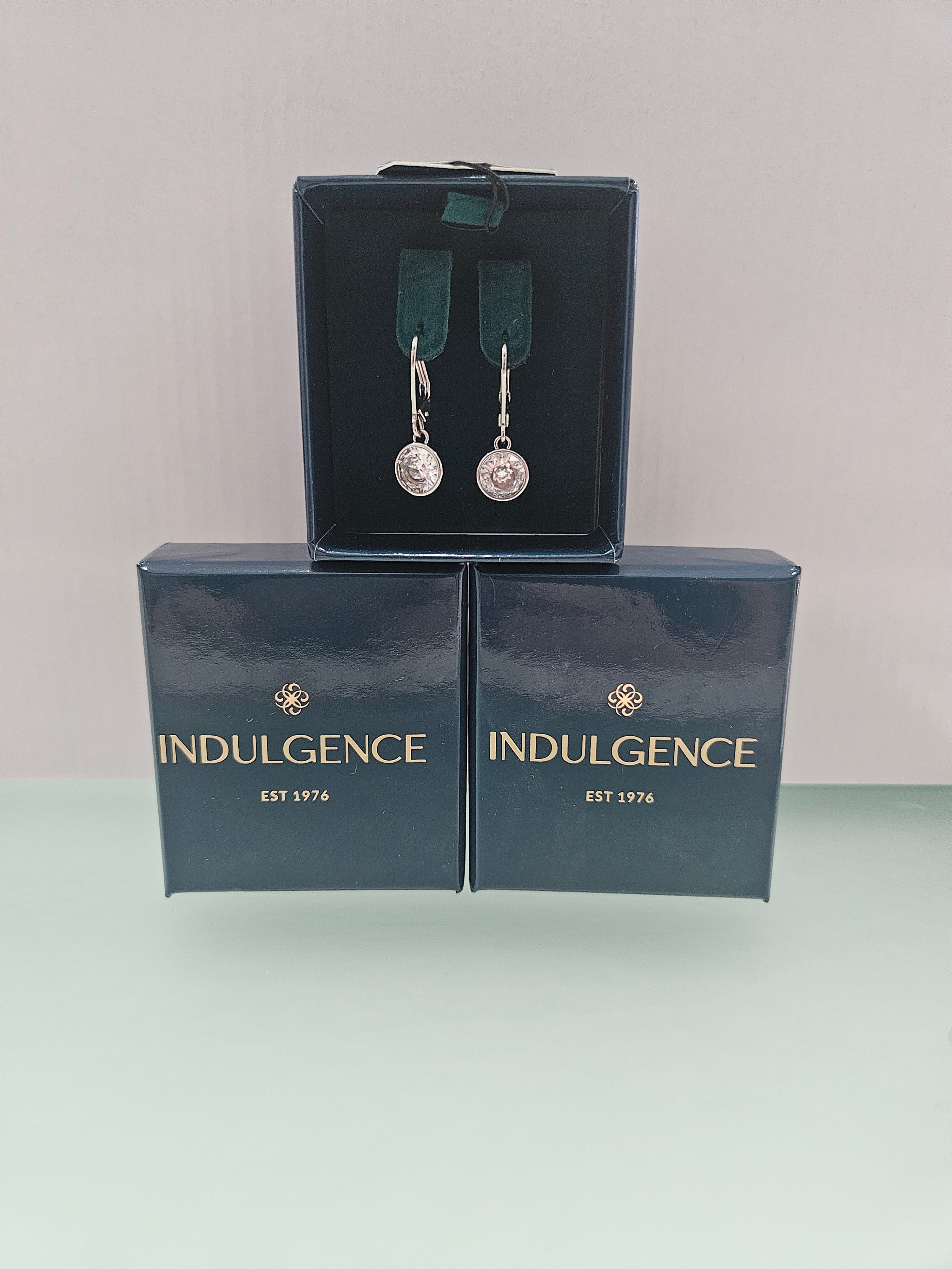 Clear stone hook drop earrings