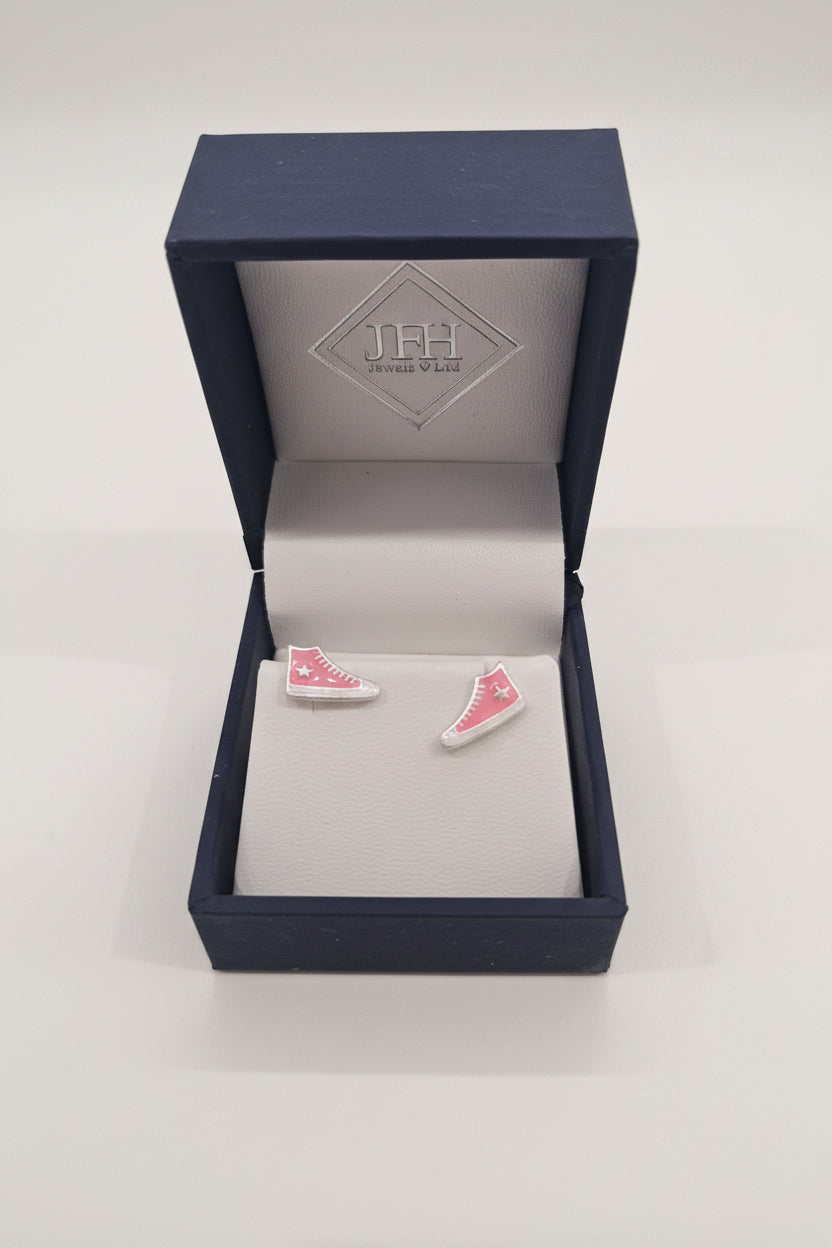 Sterling Silver Converse Style Pink Stud
