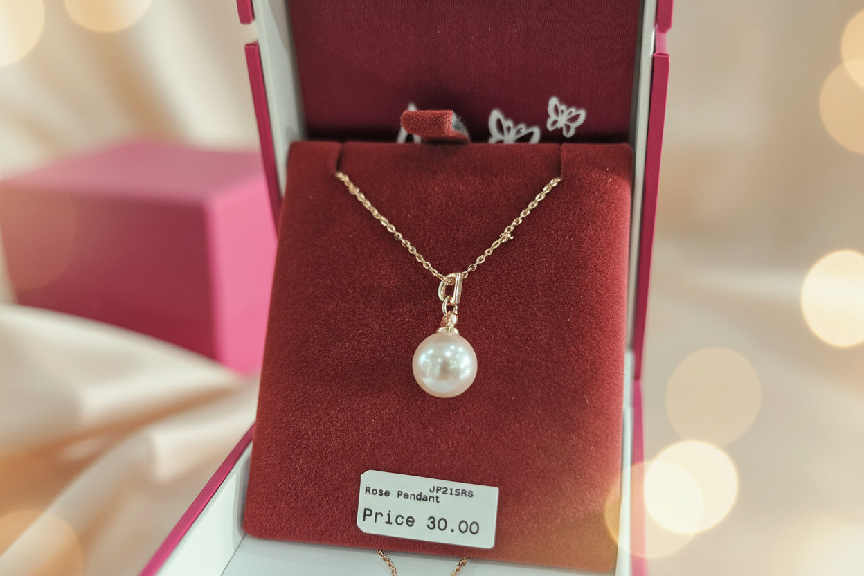 Absolute Rosegold Plated Pendant with Pink Pearl