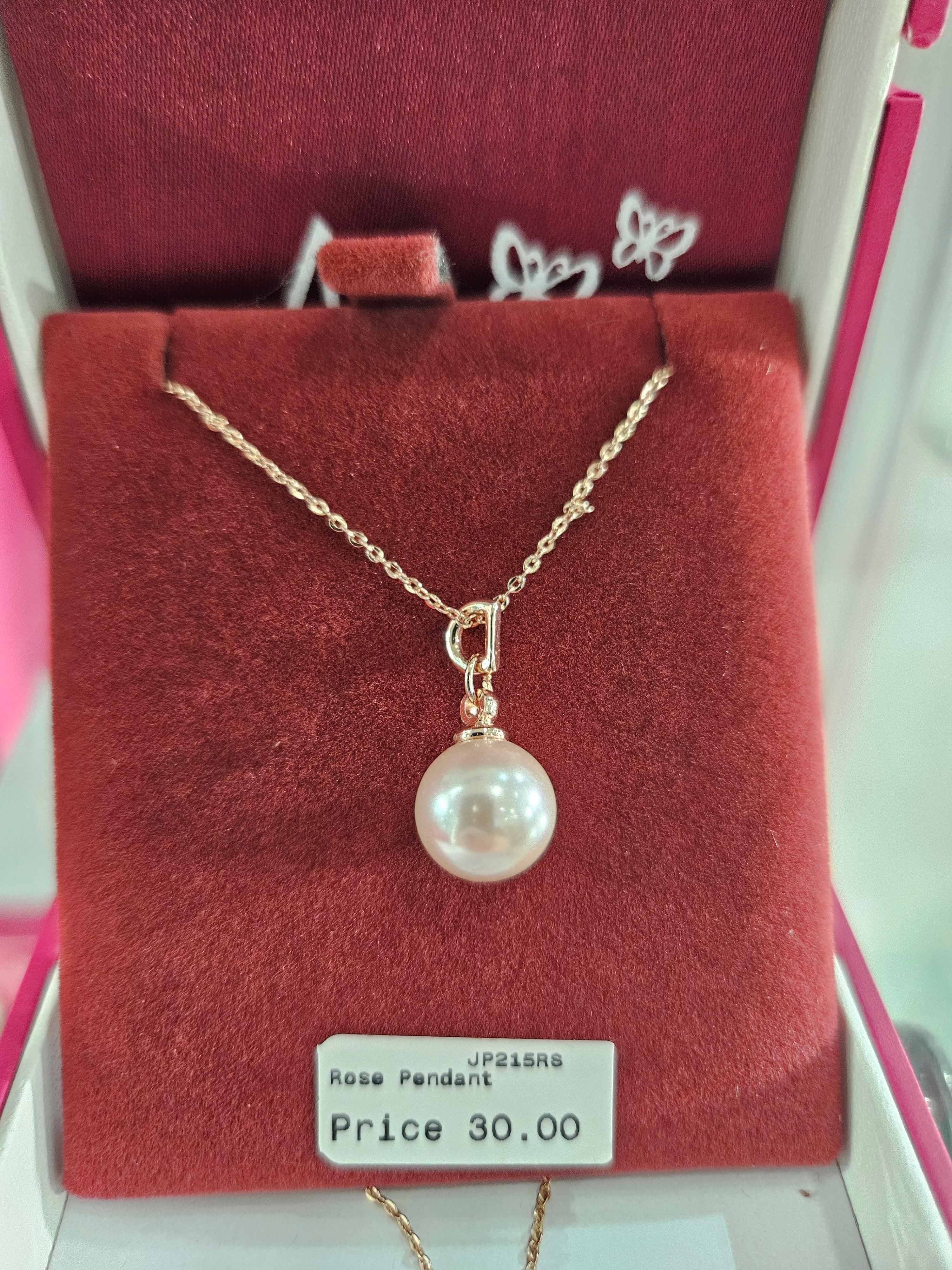 Absolute Rosegold Plated Pendant with Pink Pearl