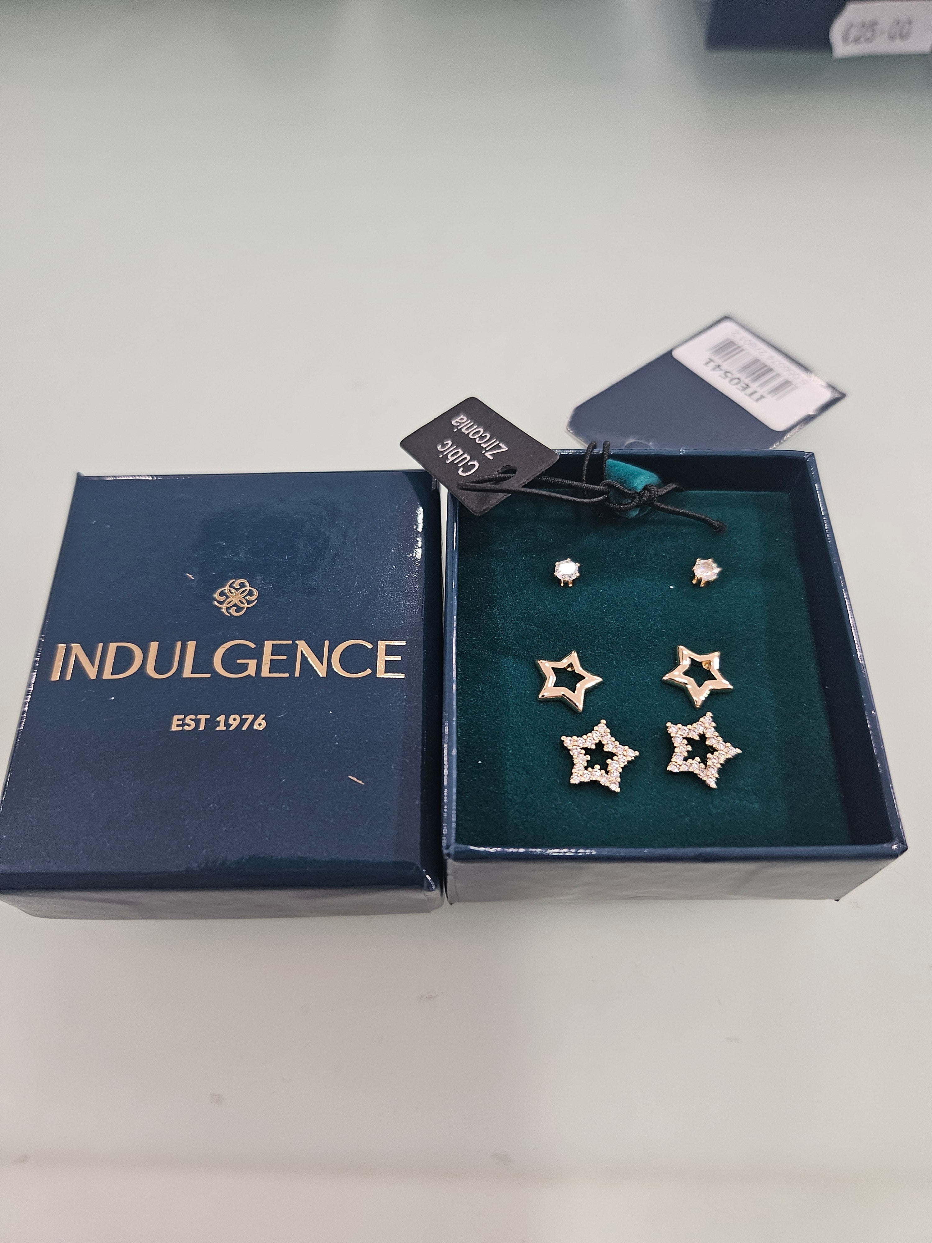 Set of 3 Goldplated Stars & Stud with Cubic Zirconia Stones
