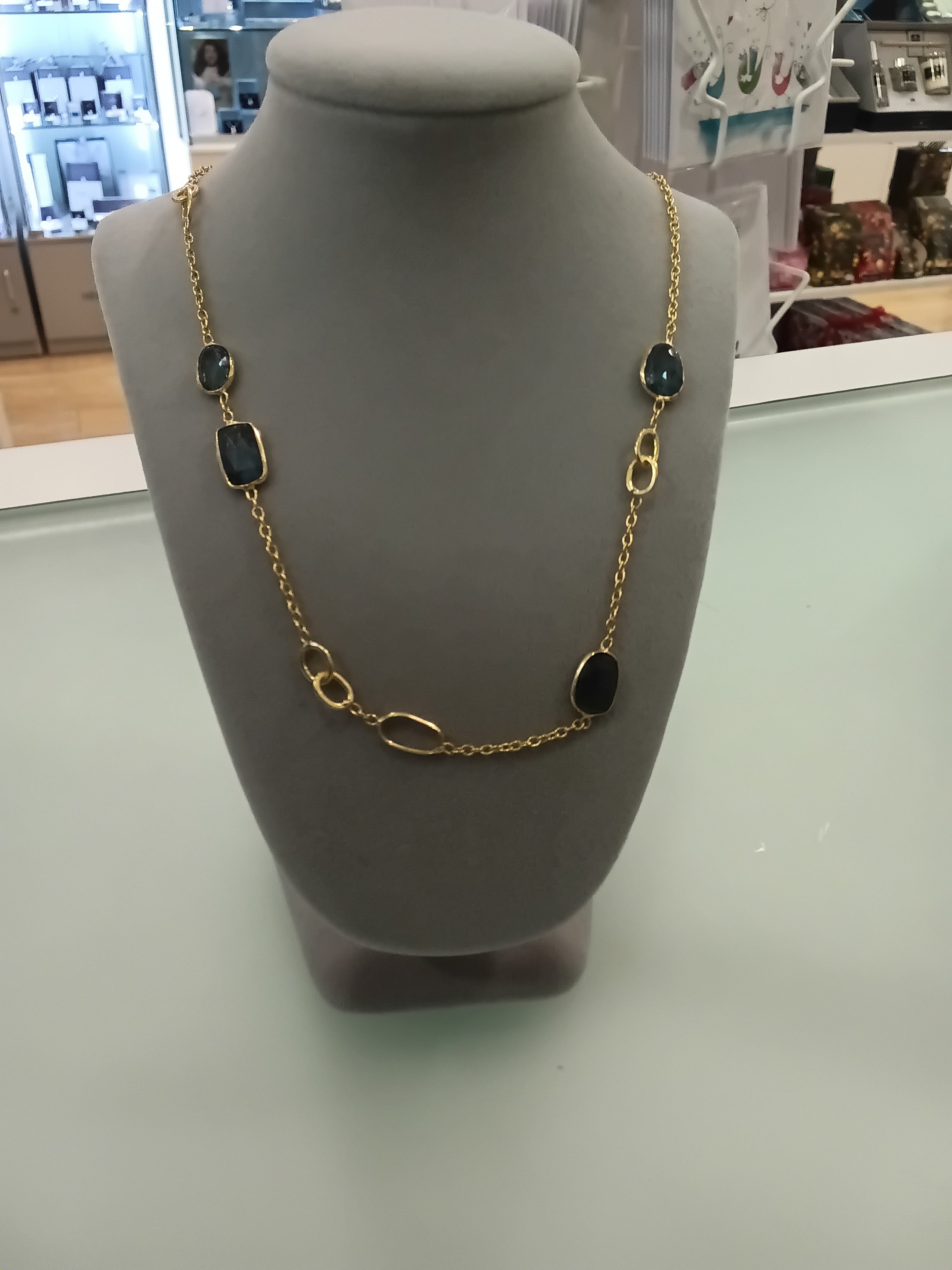 Moss Kyanite Gold Plated Necklace