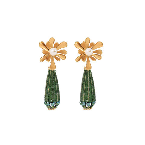 Aliza Green & Gold Earrings