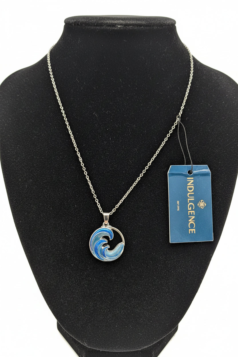 Silverplated  wave pendant