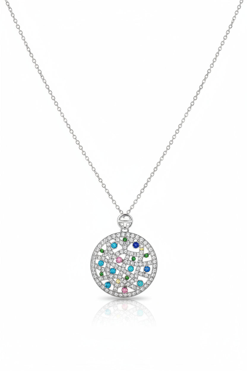 Silverplated  pendant with coloured  stones