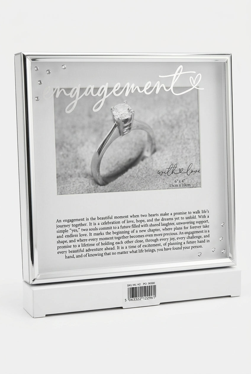 With Love Silver Engagement  Frame