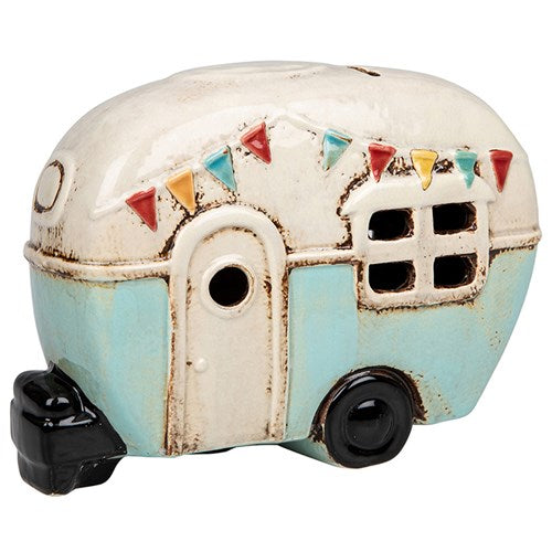 Village Pottery Caravan Money Box  Aqua