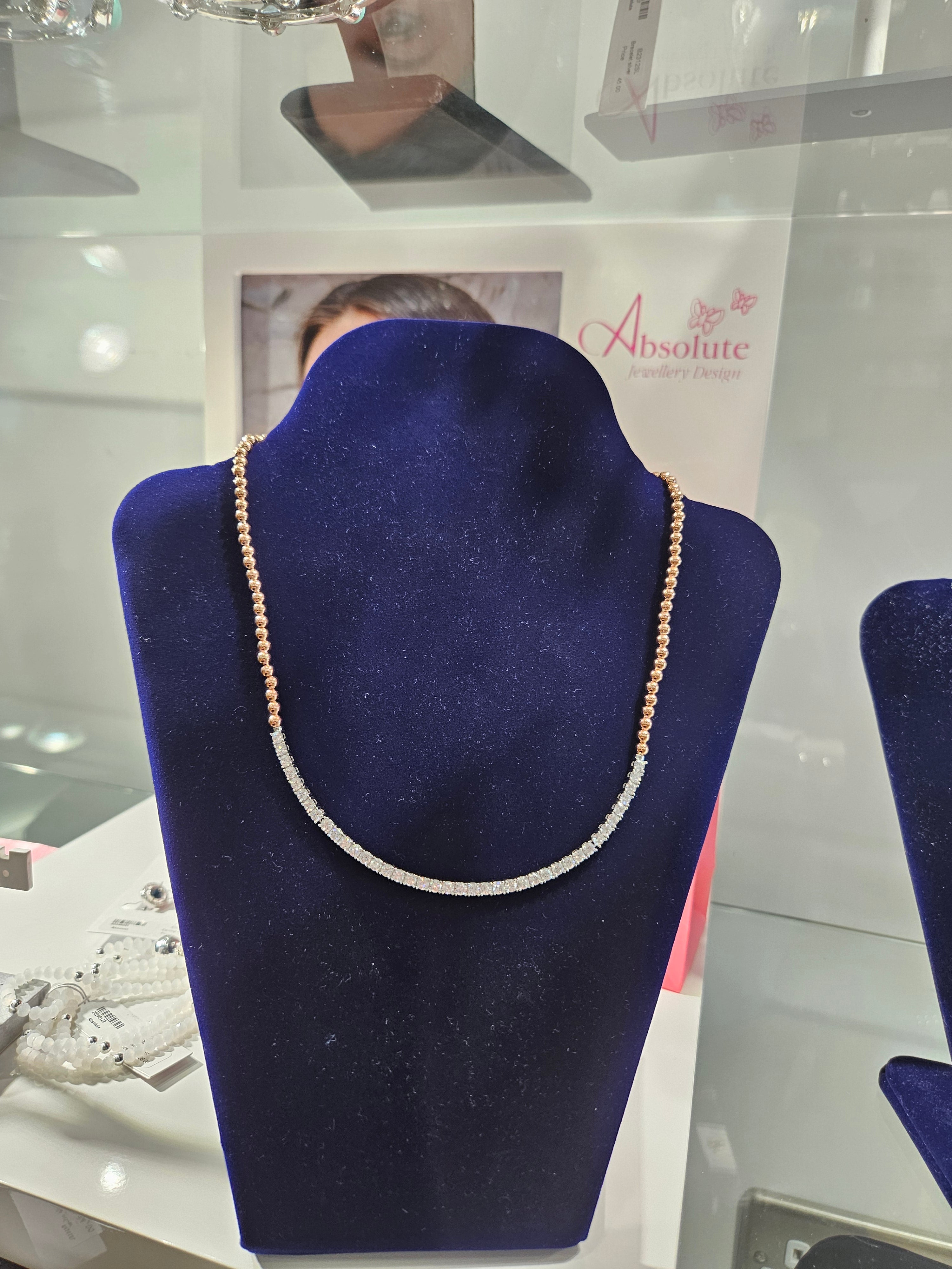Rosegold Necklace with Diamanté Stones