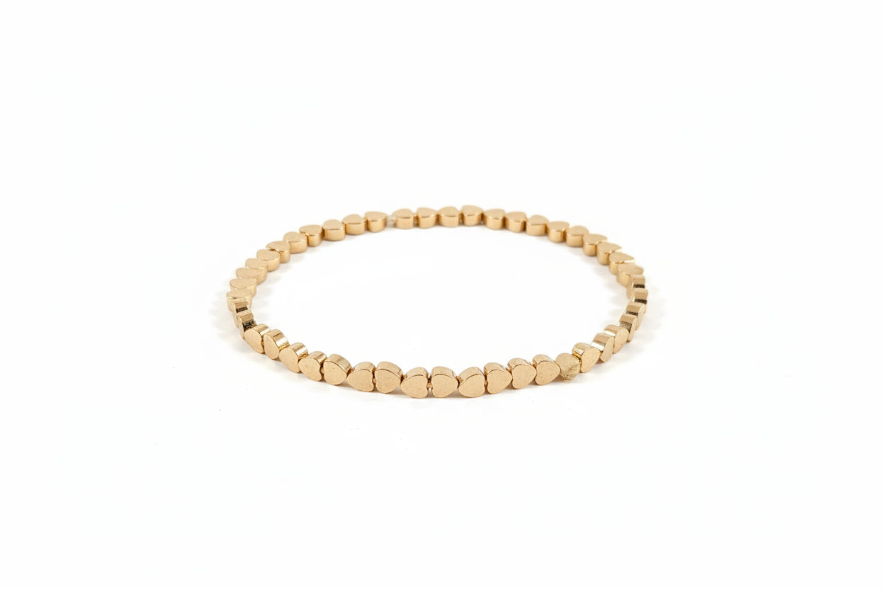 Gold heart stretch Braclet