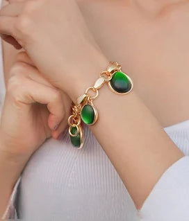 Newbridge  Green Cabochon Bracelet
