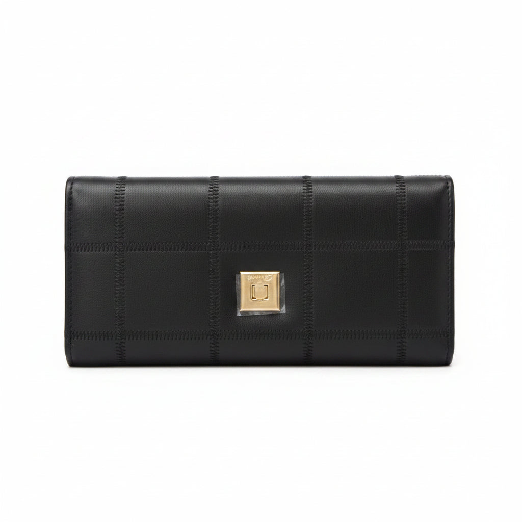 Gionni Jet 19cm Zip& Button Purse Black