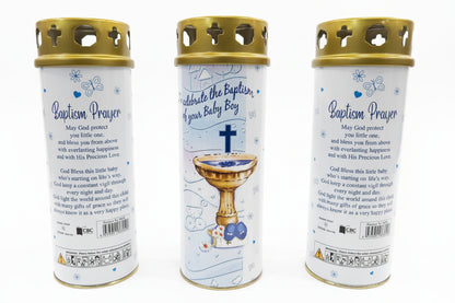 Baby boy christening  candle