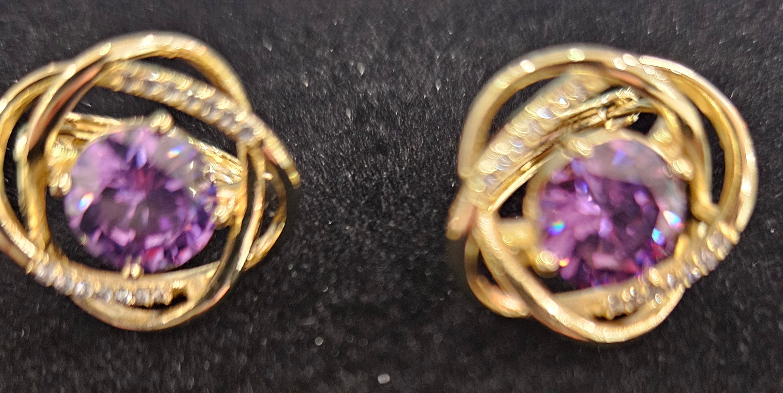 Amethyst Gold Hoop Earrings